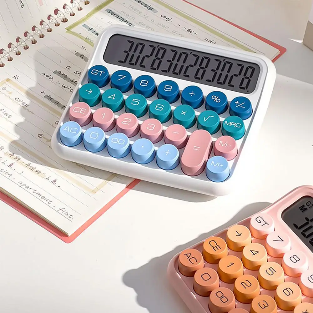 Sound Calculator Retro Design Mechanical Switch Calculator Fast Accurate Typing with Buttons Lcd Display Ideal for Efficient