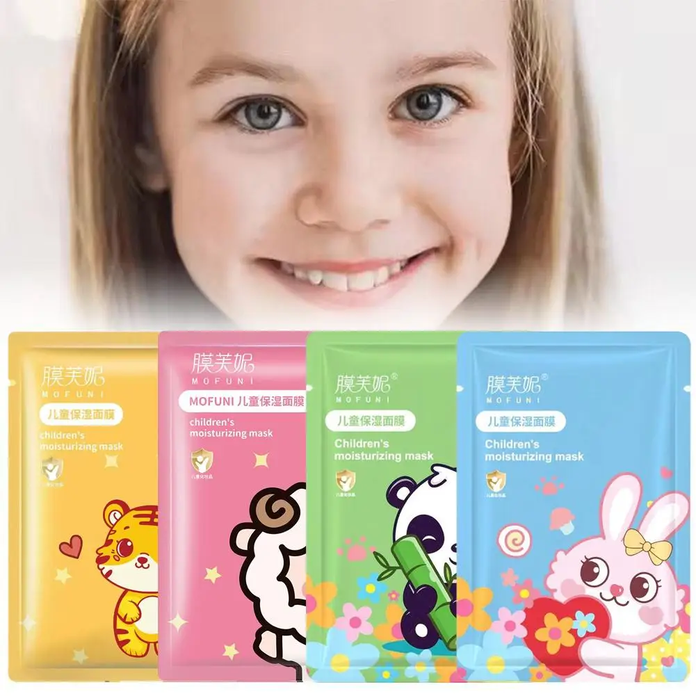 1/5PCS Children's Fruit Cartoon Mask Hydrating Moisturizing Gentle Nourishing Cartoon Animal Face Mask Stickers For Kids