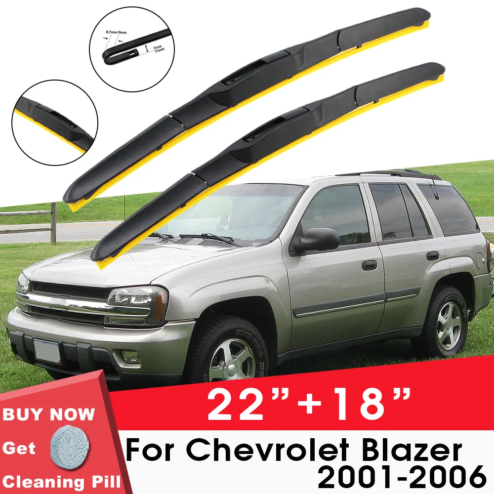 Car Wiper Blade Front Window Windshield Silica Gel Refill Wiper For Chevrolet Blazer 2001-2006 22