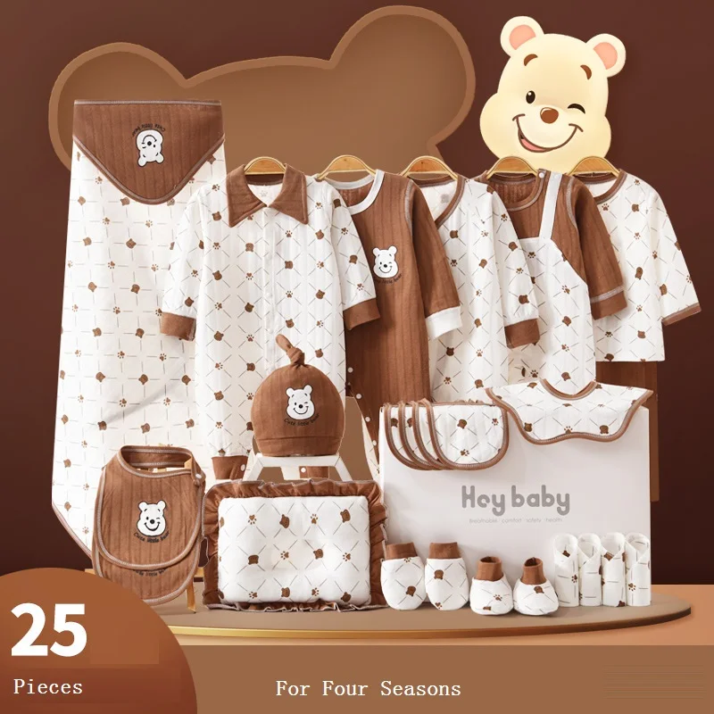 0-6 Months Newborn Boys Clothes Sets Pure Cotton Gift Box Package Toddler Girl Costume Outfits Jumpsuit Hat Doll Mixed Packaging