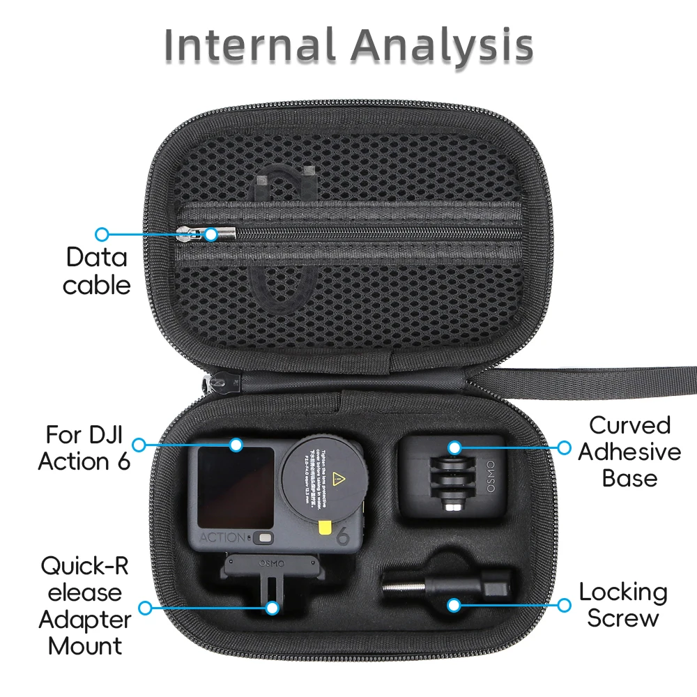 Custodia con struttura di rivestimento integrata per custodia in PU DJI ACTION 6
