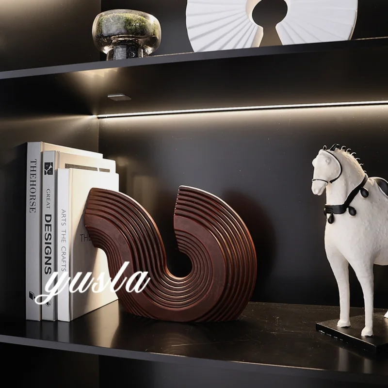 Cross-border bookends and bookshelves, simple retro style, for living room, TV cabinet, study, model room, soft decoration items