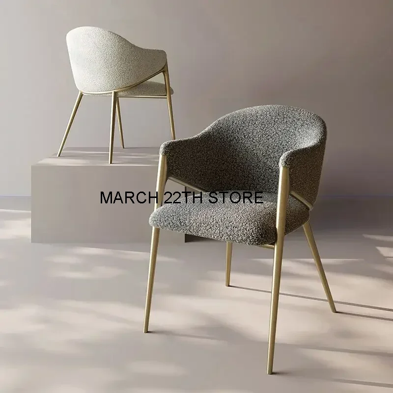 

Unique Upholstered White Dining Chair Nordic Velvet Indoor Designer Lounge Chair Lounge Chair Balcony Silla Comedor Furniture