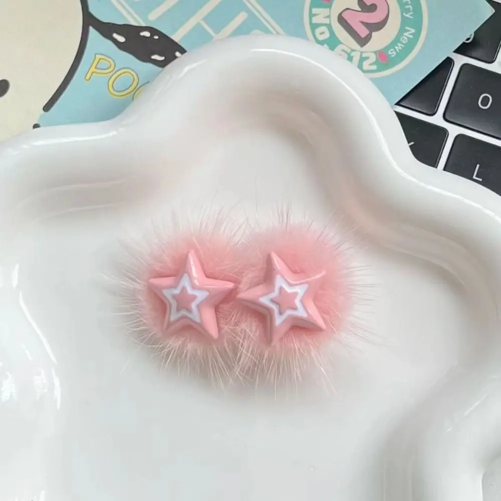 

Lovely Minimalist Style Plush Star Hair Clip Ornament Hair Accessories Plush BB Hairpins Headdress Sweet Fluffy Barrettes Girls