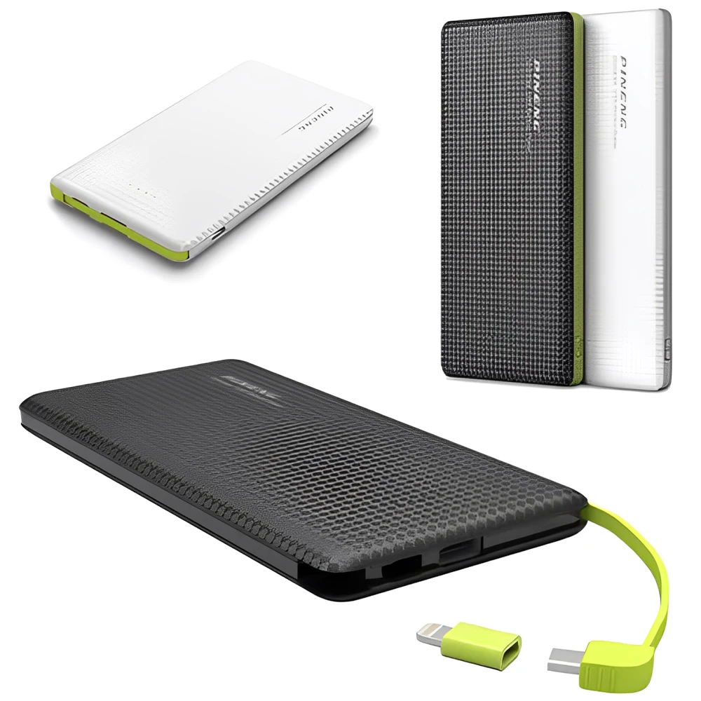 Power Bank 10000mAh Portátil Carregamento Rápido Compacto Leve Bateria Externa Para Celular Emergência