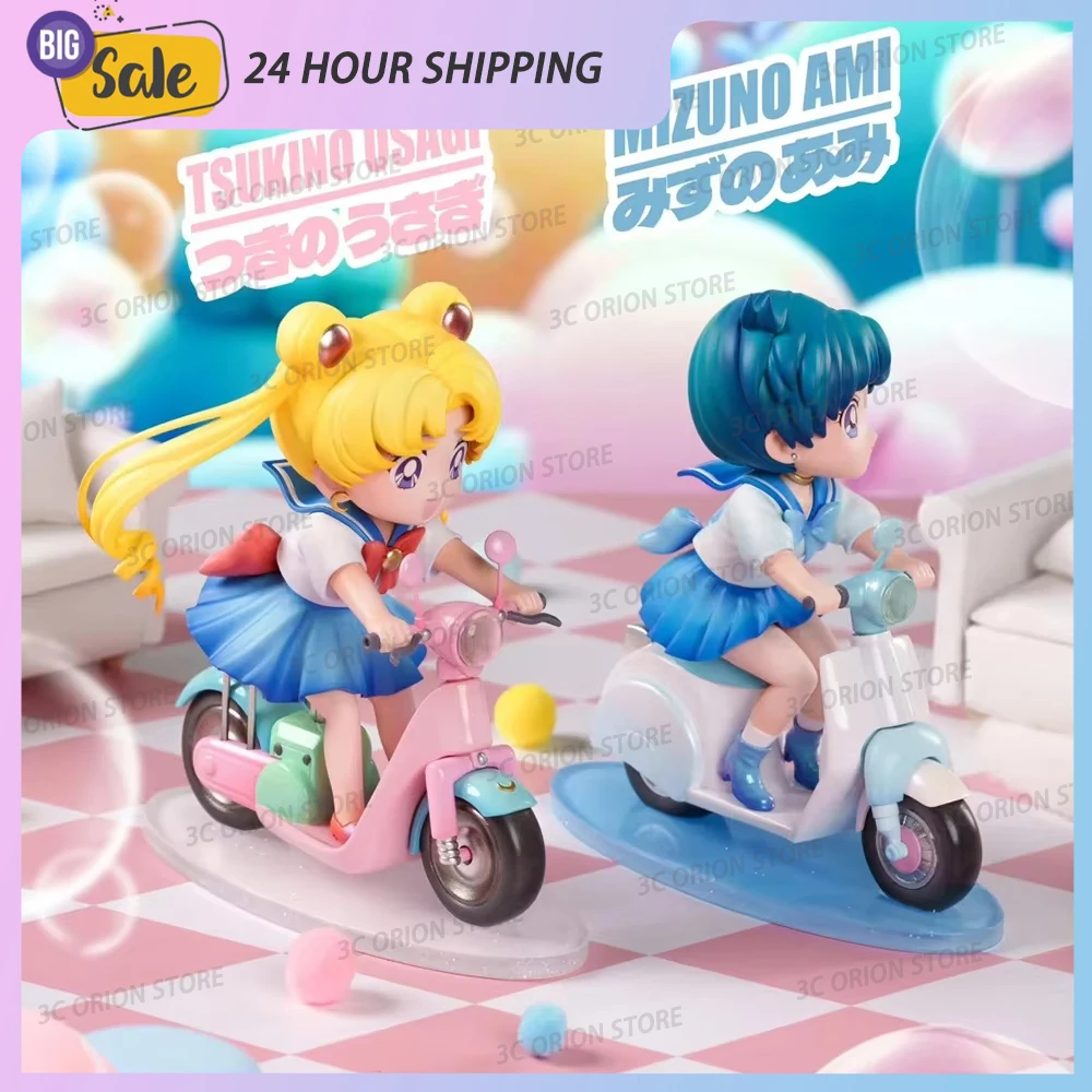 

13cm Sailor Moon Anime Figure Little Motorcycle Moon Hare Figure Pvc GK Statue Figurine Model Doll Ornament Toys Kid Gift
