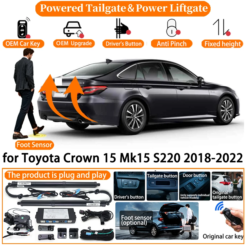Car Smart Powered Tailgate system for Toyota Crown 15 Mk15 S220 2018 2019 2020 2021 2022 Automatic Electric Power Tailgate kit