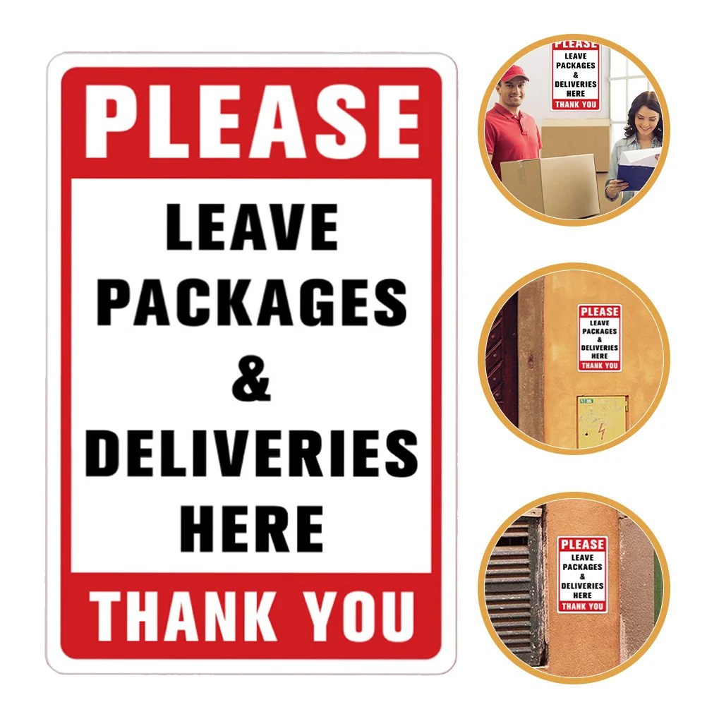 

2Pcs Package Storage Stickers Leave Deliveries Here Sign Wall Adhesive Self Adhesive Delivery Sign Decal Wall Delivery Sticker