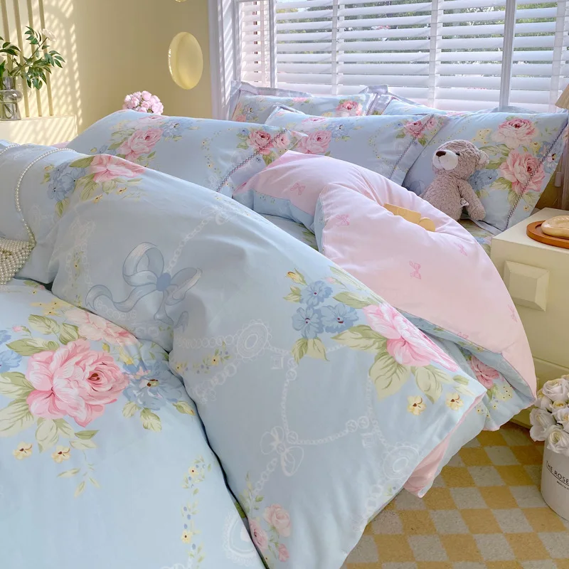 

Customizable Bedding Printing Korean Cartoon Cotton Small Fresh Kit