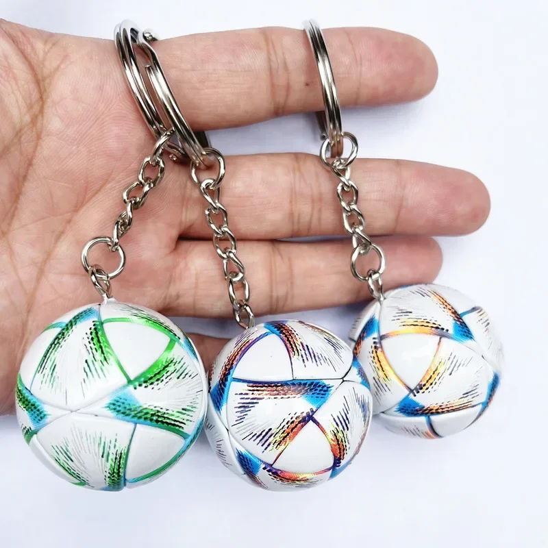 Football Match Ball Keychain PU Leather Simulation Three-dimensional Pendant Fan Sports Gifts Competitive Design Commemoration