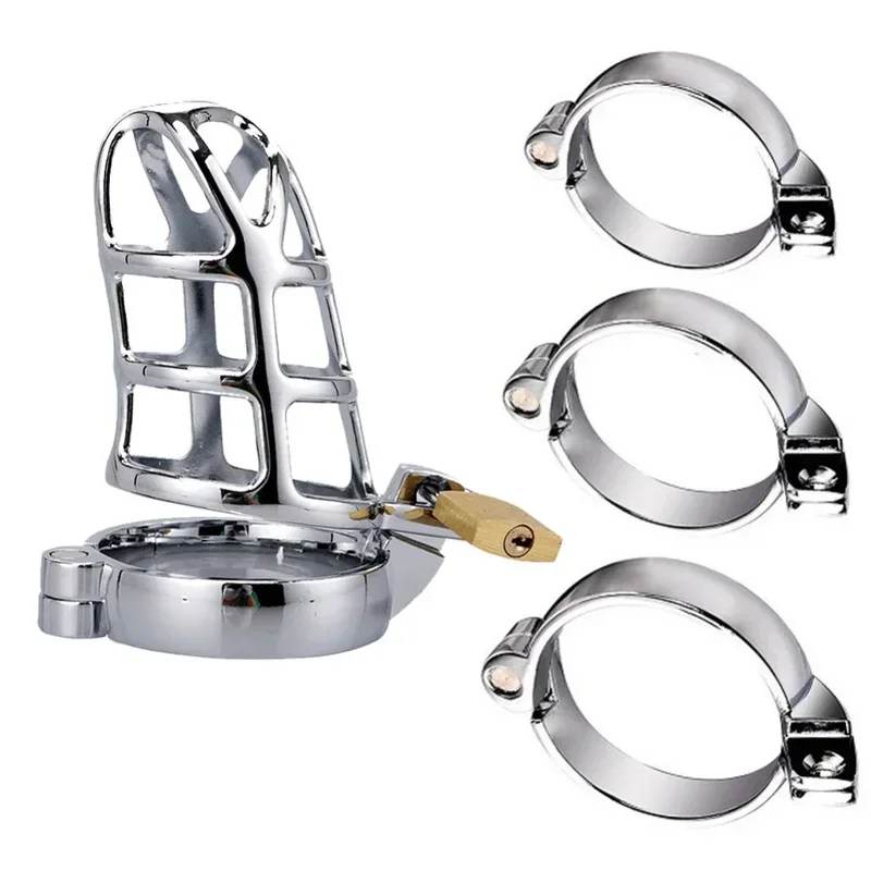 Metal Cock Male Chastity BDSM Sex Toys for Lock Belt Device Penis Ring Men's Erotic Cage Chastete Bondage