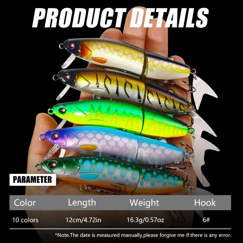 

New Slow Sinking Pencil Glide Jointed Fishing Lure Swimbait Big Fishing Lure Artificial Hard Bait 12cm16.3g for Predator Wobbler