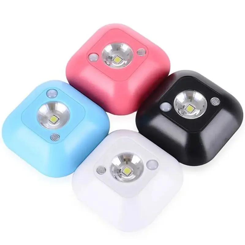 Mini luz LED de inducción corporal, luces nocturnas, Control de Sensor de luz inalámbrico, lámpara nocturna para el hogar, escaleras, pasillo, lámparas de emergencia, 1Pc