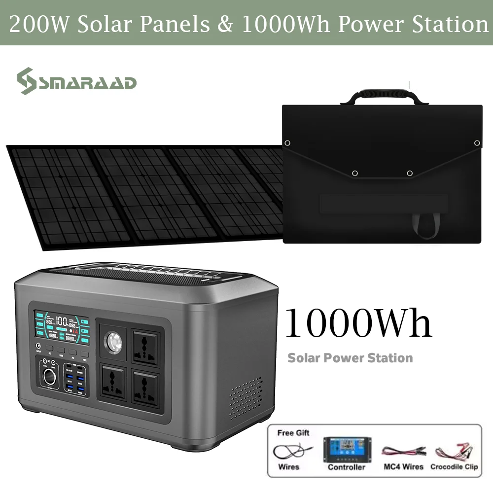 gerador solar portatil da estacao de energia 1000wh peak1150w 100v outlets 240v ac outlets bateria de backup cpap rv van ao ar livre 01