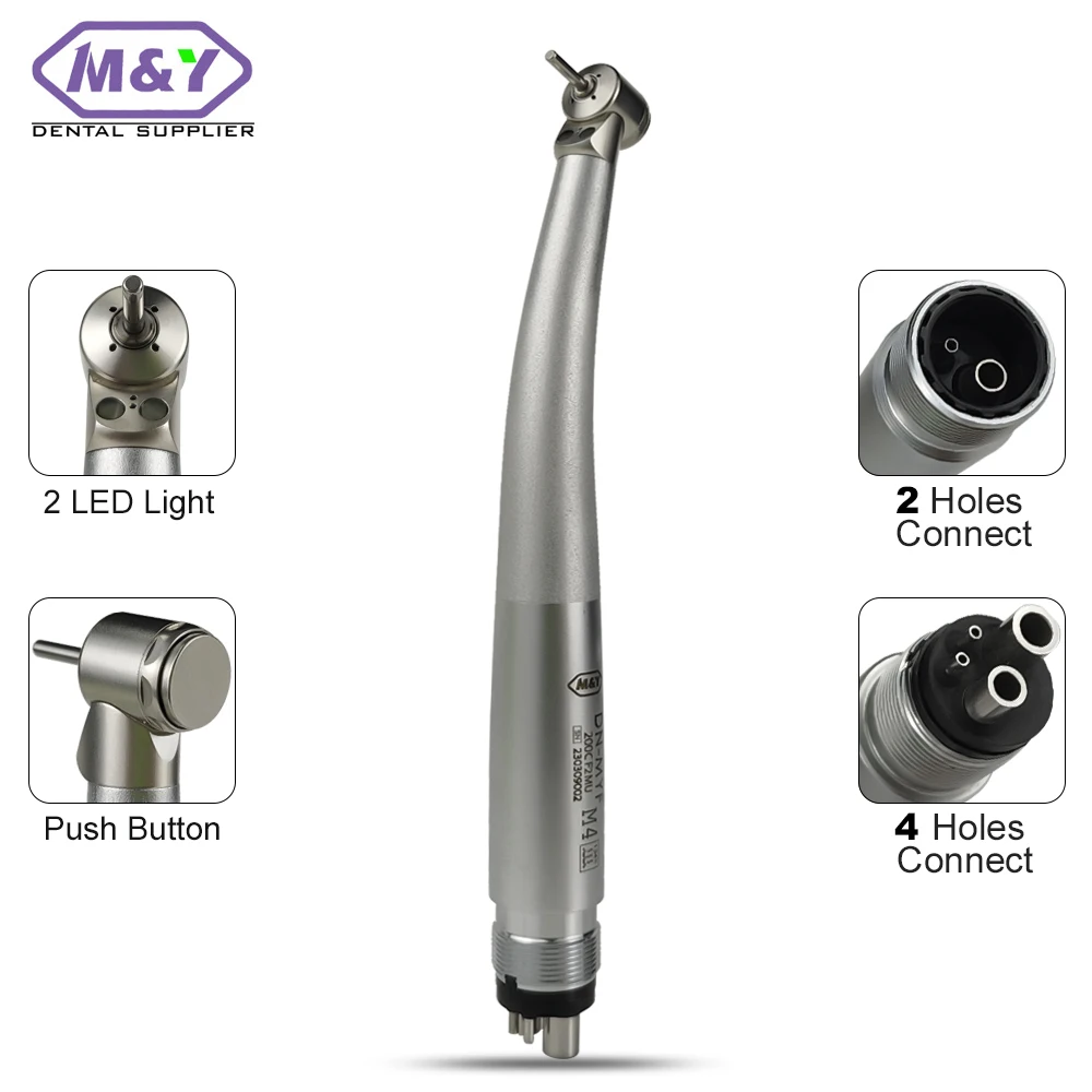 Dental 2 LED light Children mini handpiece High Speed Air Turbine Mini Head Single Water Spray 2/4Holes B2/M4 dentistry tool