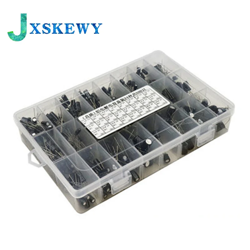 5Pcs 10PCS 0.1UF-1000UF 24Values Aluminum Electrolytic Capacitors 16-50V mix Electrolytic capacitor Assorted kit and storage box