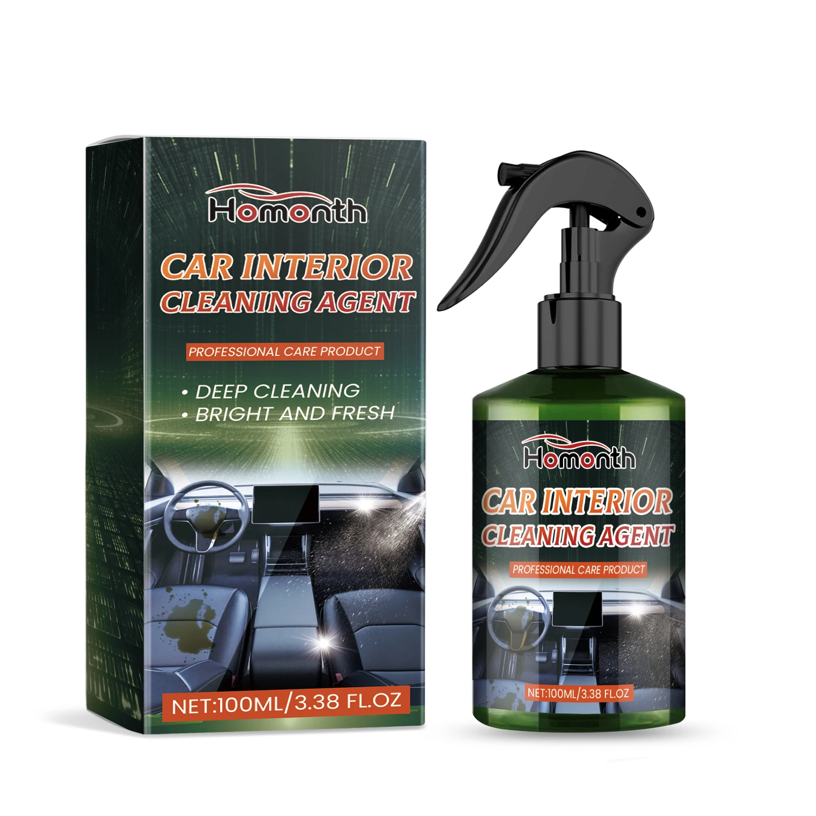 

Professional Automotive Interior Cleaner-Multi-Functional Leather Care with Quick Decontamination & Odor Elimination Formula