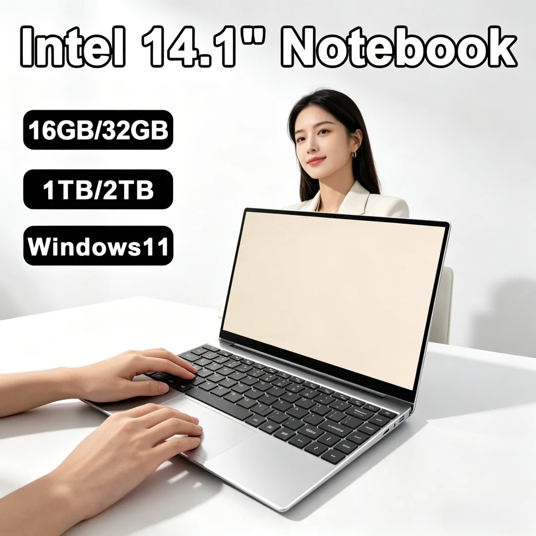 2026 Elite Intel Laptop Computer 14.1 Inch FHD Gaming Laptops Windows 11 SSD 2TB DDR4 16/32GB PC Notebook 1920*1080 Display Offi