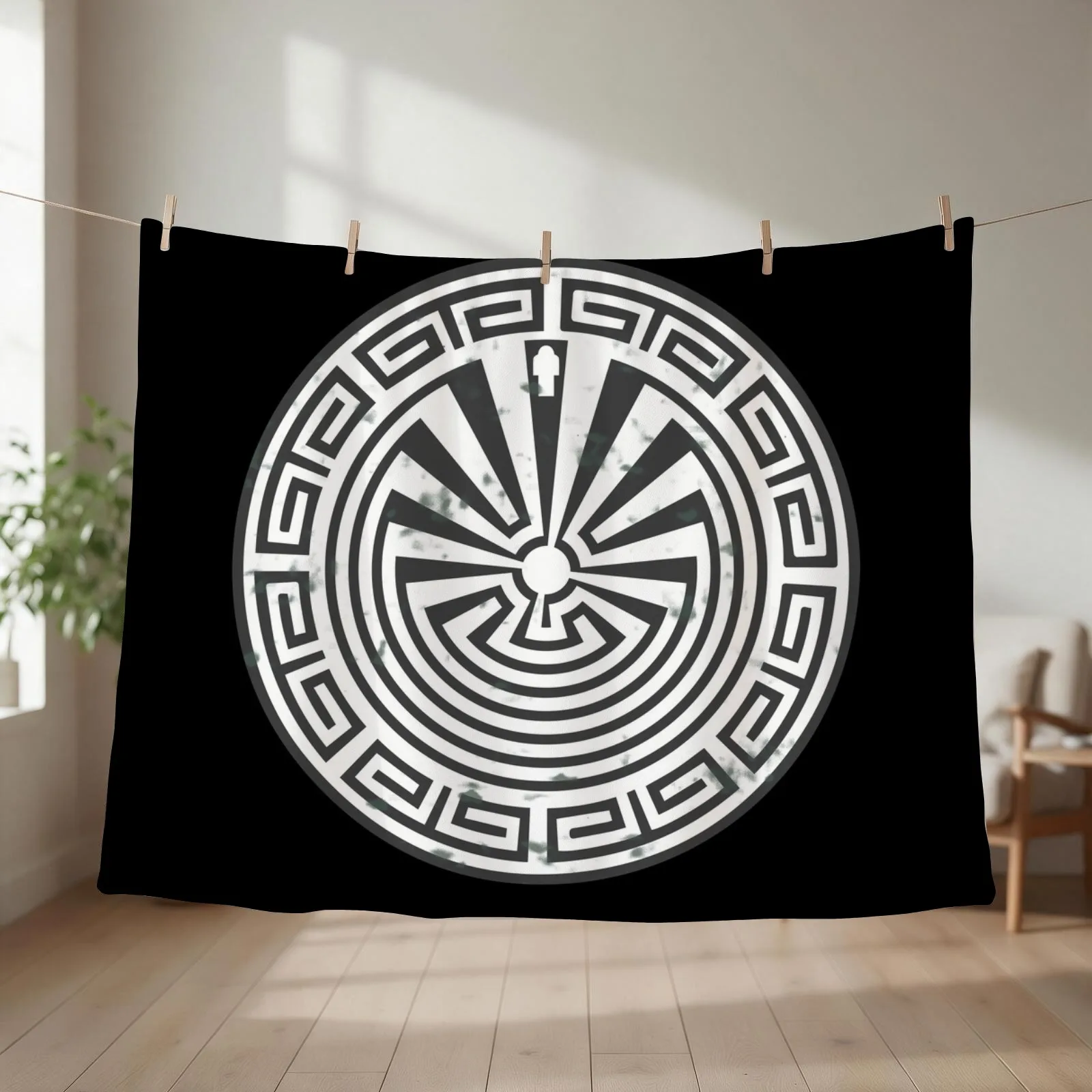 Man In The Maze - Native Americans Throw Blanket Soft anime warm winter Extra Large Throw Blankets