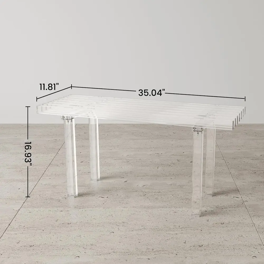 35 Banco de almacenamiento de zapatos de acrílico transparente, capacidad para 350 libras, diseño moderno para dormitorio, pasillo y fin de la cama