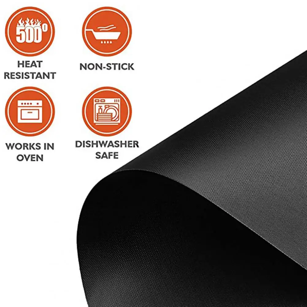 Reusable Oven Drip Liner Heavy Duty Bbq Mat Oven Liner Reusable Non-stick Stovetop Protector Heat Resistant Gas Toaster