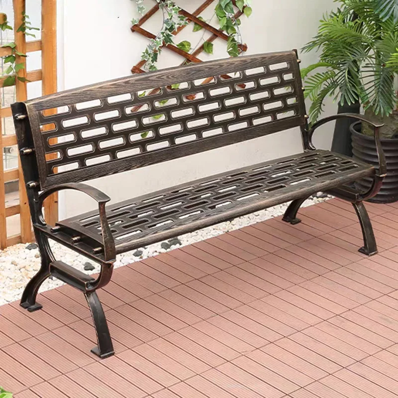 Outdoor park chair aluminum alloy leisure long row chair outdoor square courtyard garden villa bench bench