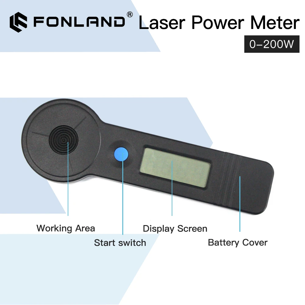 Fonland-medidor de potencia de tubo láser CO2 de mano, 0-200W, HLP-200B para máquina de grabado y corte láser, envío rápido