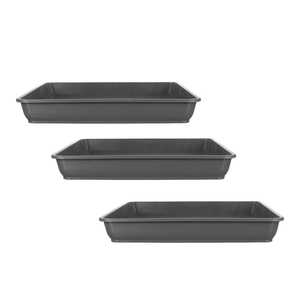 

3pcs Square Plant Saucer Tray Thickened Plastic Drip Trays For Flowerpots Water Collection Outdoor Garden Decor Succulent Bonsai