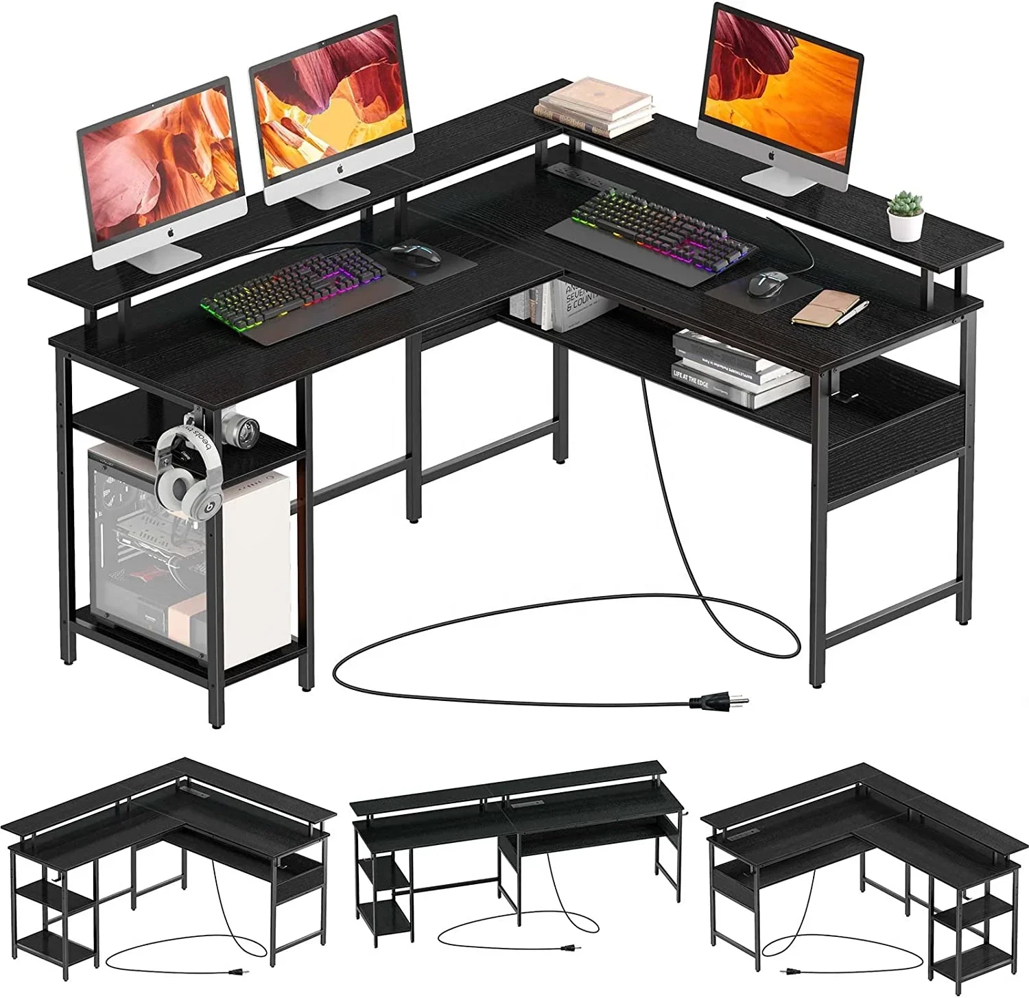 -Computer Desk L Sh…