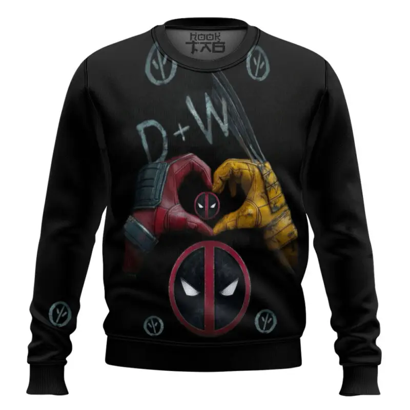 ديدبول ولفيرين مارفل الأبطال الخارقين القبيح عيد الميلاد سترة مانغا معرض هدية الكريسماس حفلة 2026 مجموعة جديدة