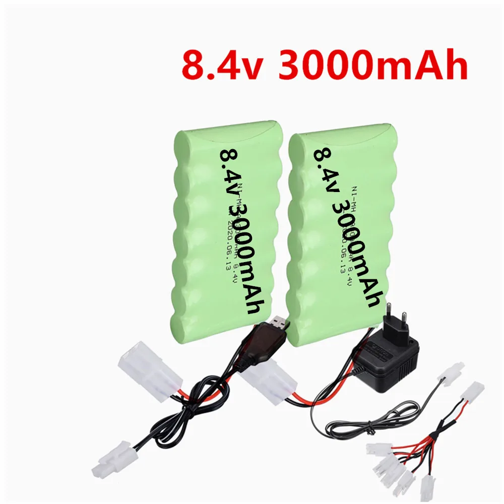 8.4v 3000mAh Ni-MH Rechargeable Battery Pack AA Batteries for Remote Control Car Toys Power Tools