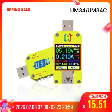 UM34 USB Voltmeter and Ammeter RD