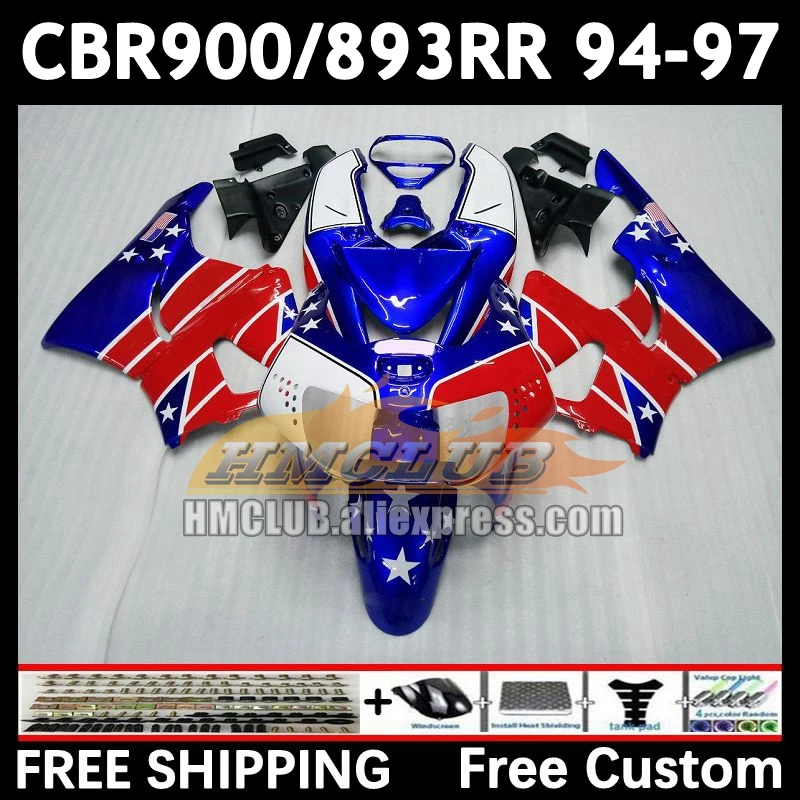 Fairing Kit For HONDA CBR900 CBR893 RR CBR 900 893RR CBR900RR 72No.16 CBR893RR 94 95 96 97 red blue 1994 1995 1996 1997 Body