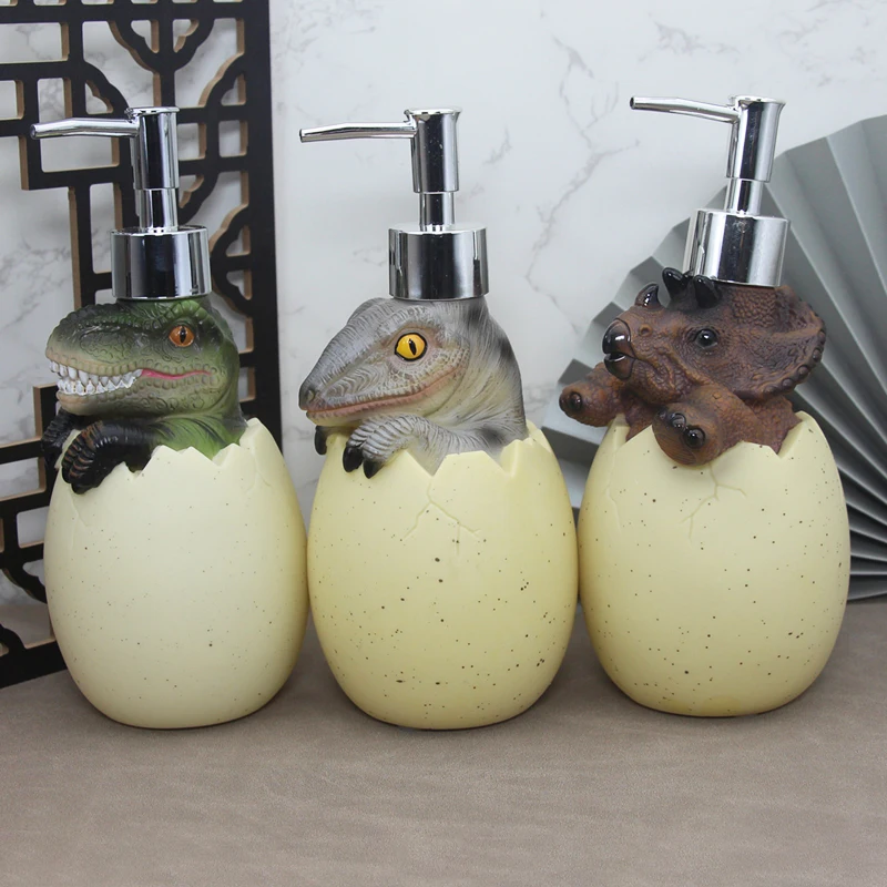 Cute Dinosaur Foam Liquid Soap Dispenser Cosmetics Bottles Kawaii Washing Hand Sanitizer Pump Machine Bathroom Home Decoration