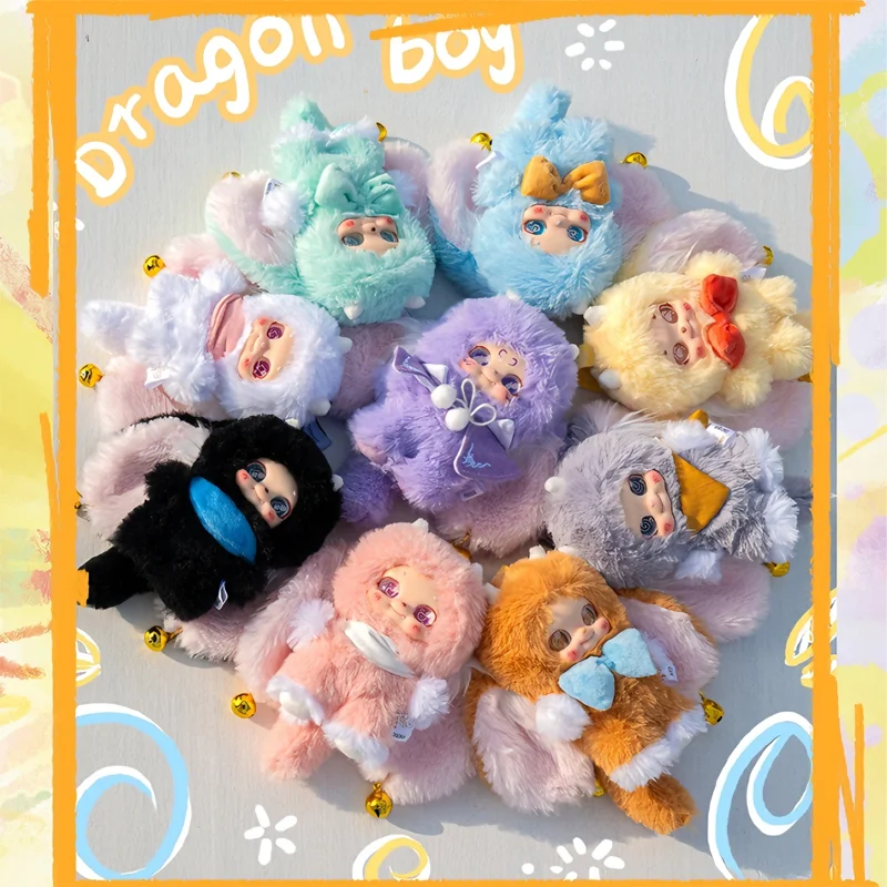 

Baby Three Dragon Cub Fortune Jingles Vinyl Plush Blind Box Bag Pendant Decoration Trendy Toy Cute Doll Mystery Box Gift