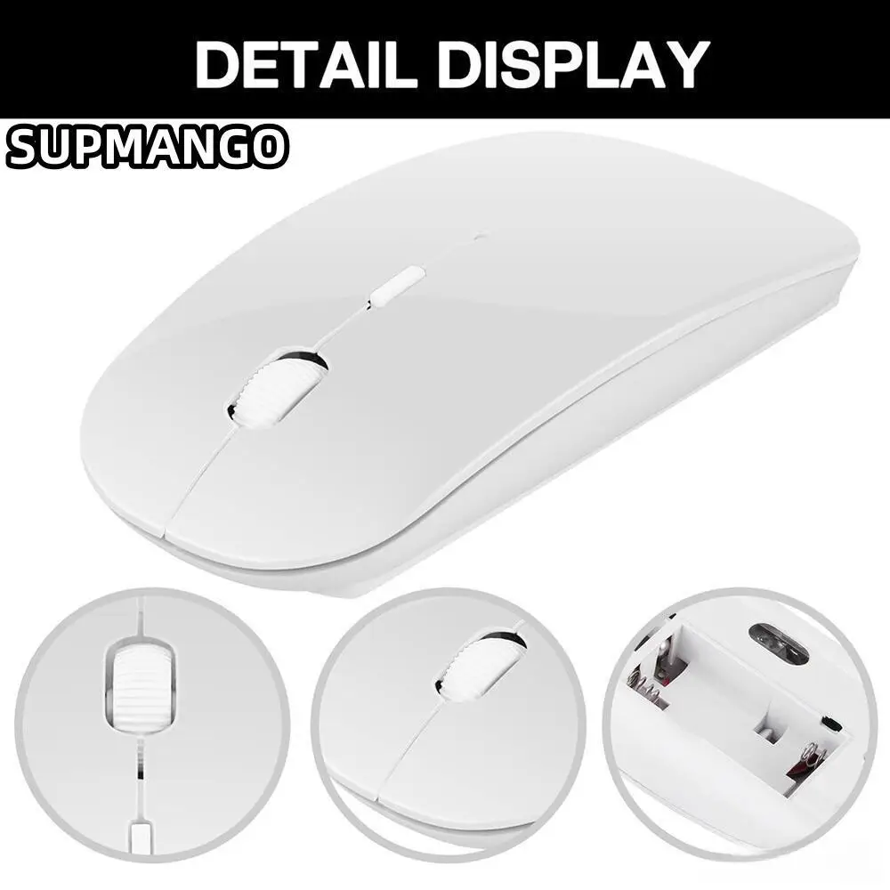 Ultra Thin USB 2.4Ghz Wireless Mouse Wireless Mouse 1600DPI 4 Buttons Cordless Mice for PC Desktop Laptop Windows Computer