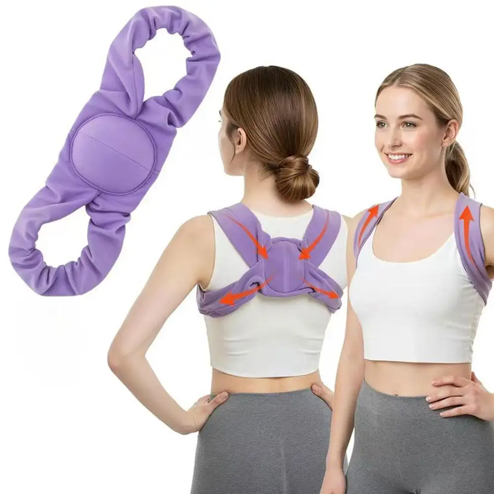 Purple Sleep Posture Corrector Shoulder Back Straightener Gravity Assisted Support Belt for Side Sleepers and Office Workers