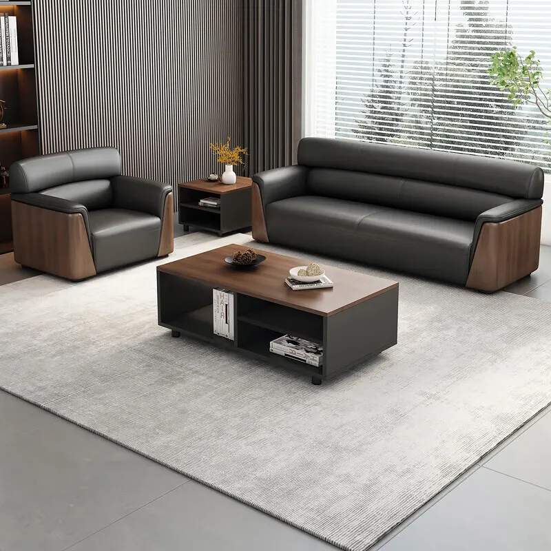 

PYH office sofa combination simple modern office business sofa meeting room reception room negotiation leather sofa