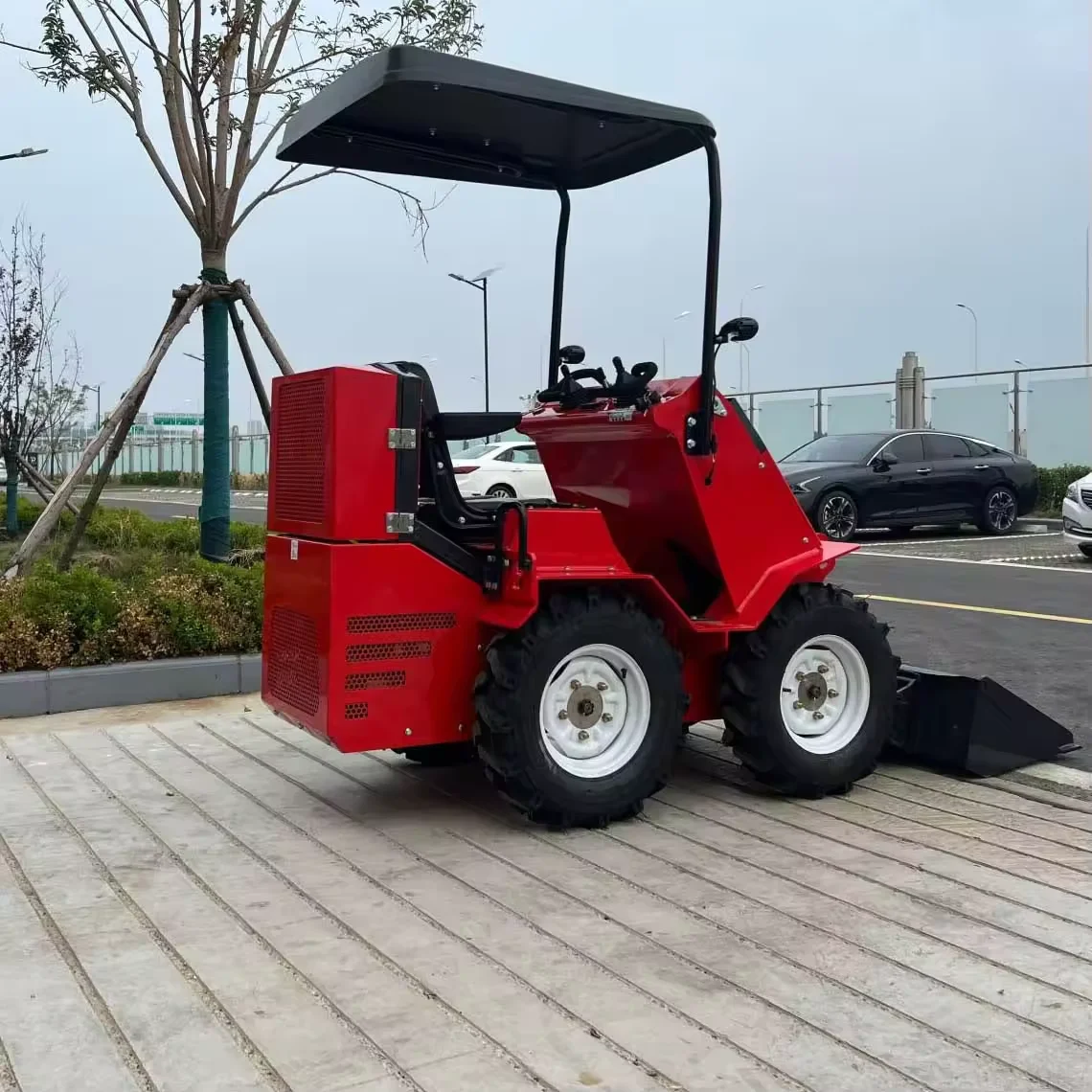 Mini Skid Steader Wheel Loader, Barato Pequeno Skid Steader, Carregador Multifuncional com Anexo, Fábrica, Novo