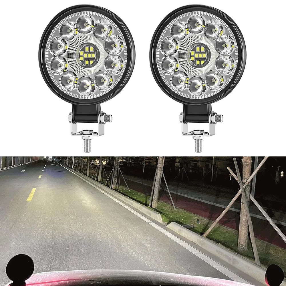 1pc 2 stücke 63w 3 "21 led arbeits licht auto led scheinwerfer arbeits licht leiste rund traktor strahler für jeep lkw suv atv nebels chein werfer