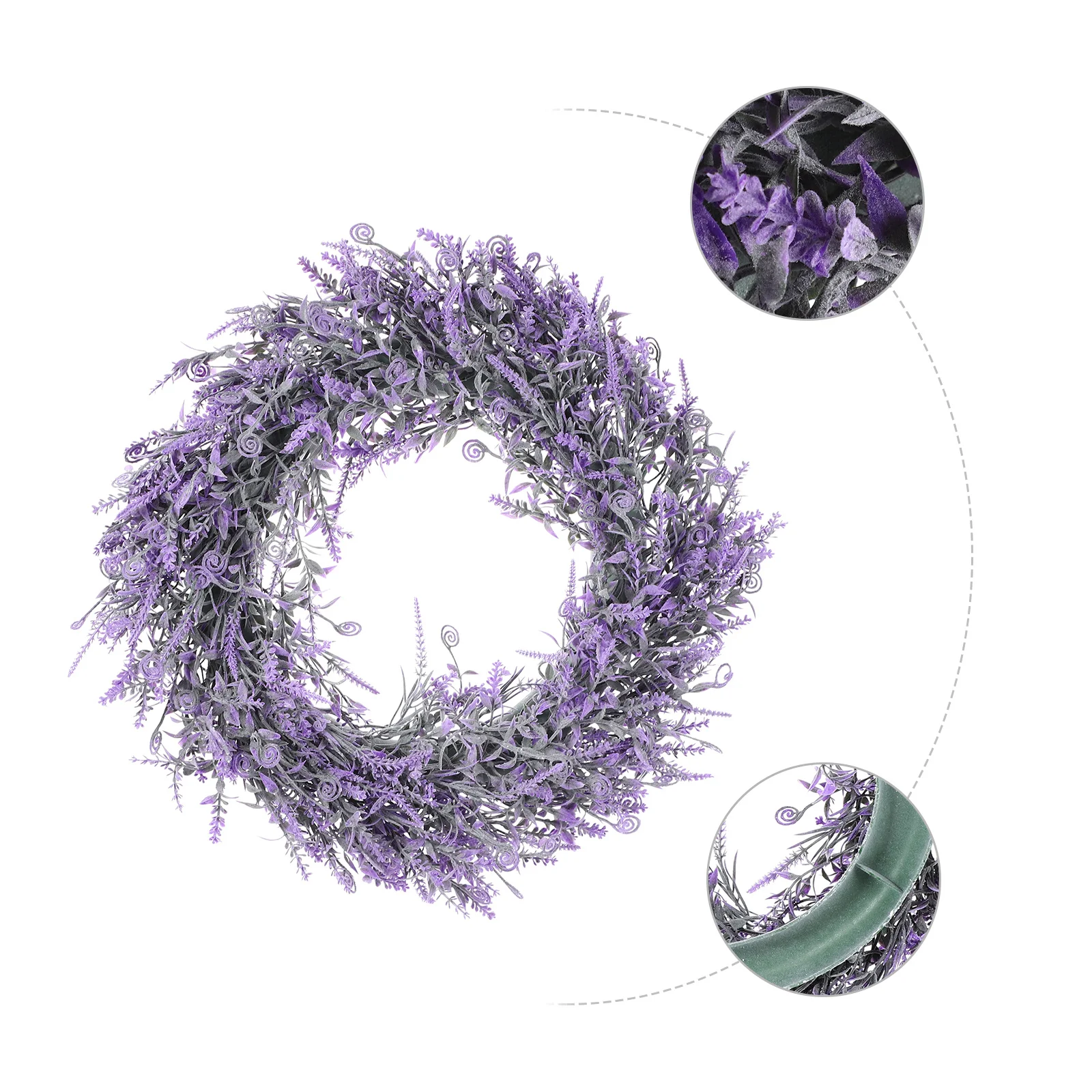 

1Pcs Lavender Wreath Decoration Meticulously Designed Realistic Feel Material Home Bar Lintel Decor Lavender Wreath