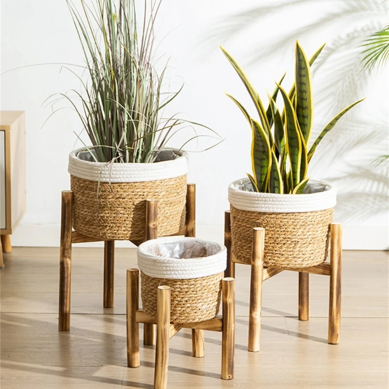 

Straw Plant Basket Indoor Woven Plant Pots for Planter Flowers Pots Plant Pots Decorations Laundry Basket Household