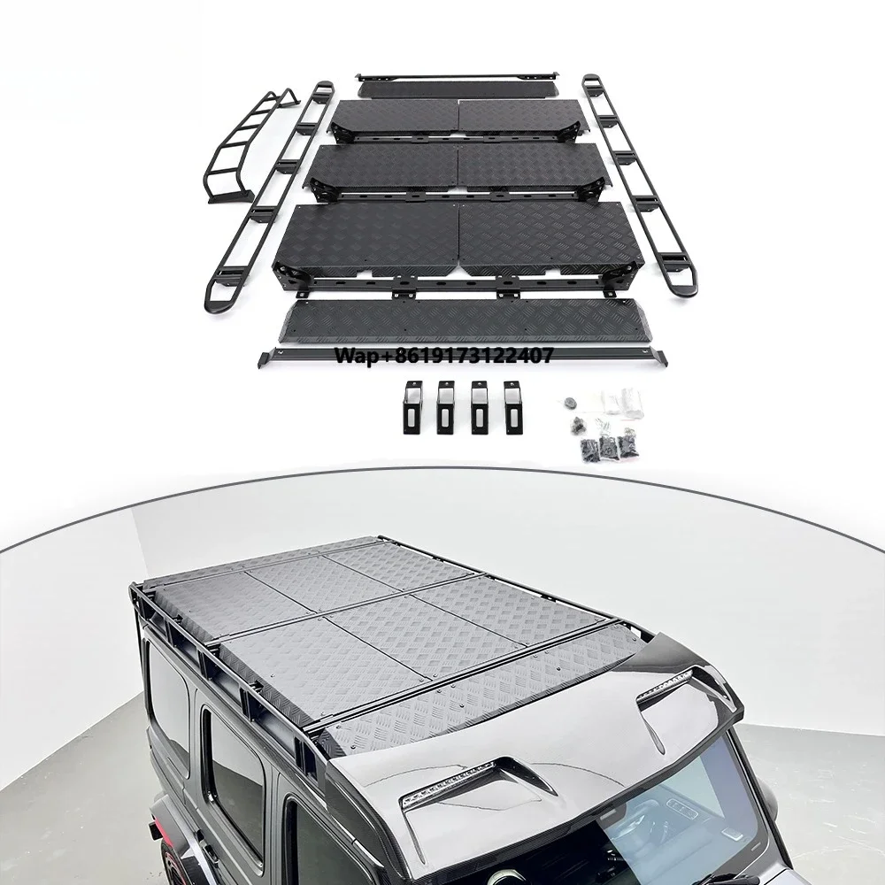 

1990~2018y G Class W463 B11 Roof Luggage Rack with Rear Ladder With or Without Sunroof G63 G500 Roof Rack Baggage Holder Rack
