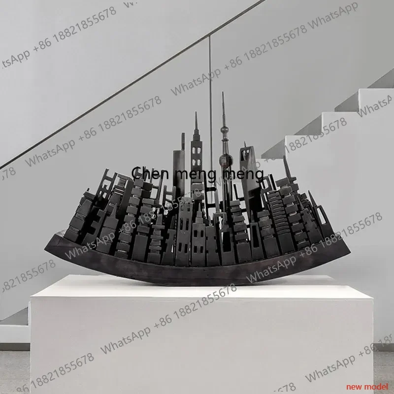 N138bstract wood carving floor-to-ceiling ornaments Hotel sales center Model room Entrance decorative sculpture artwork