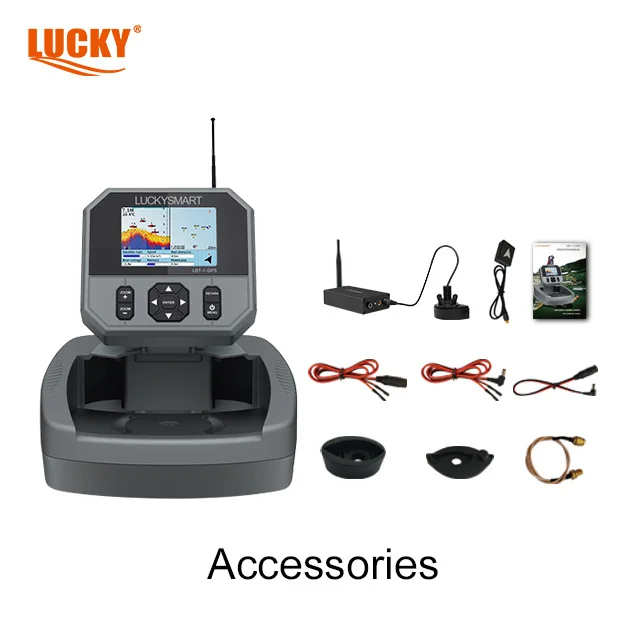 LUCKYSMART-Sonar Barco Fish Finder, GPS Pesca Marítima, Barco Isca Fishfinder, LBT-1-GPS