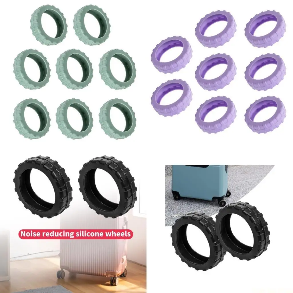 

X90D 8pcs Reusable Silicone Wheel Guards for Suitcase Anti Slip Quiet Roll Protectors