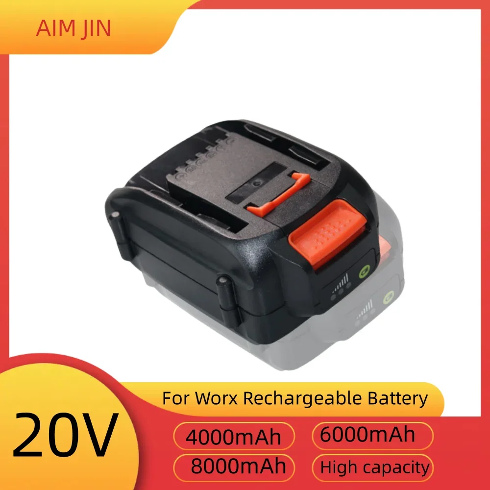 

20V 4.0Ah-8.0Ah lithium-ion replaceable battery, suitable for Worx cordless drill tool WA3578 electric tool battery