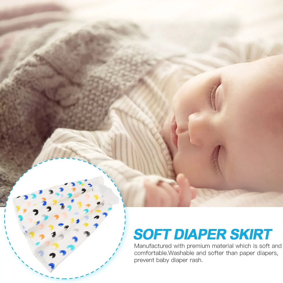 

1 pc Leak-Proof High Waist Diaper Skirt Breathable Baby Training Pants Washable Reusable Underwear Comfortable Foldable