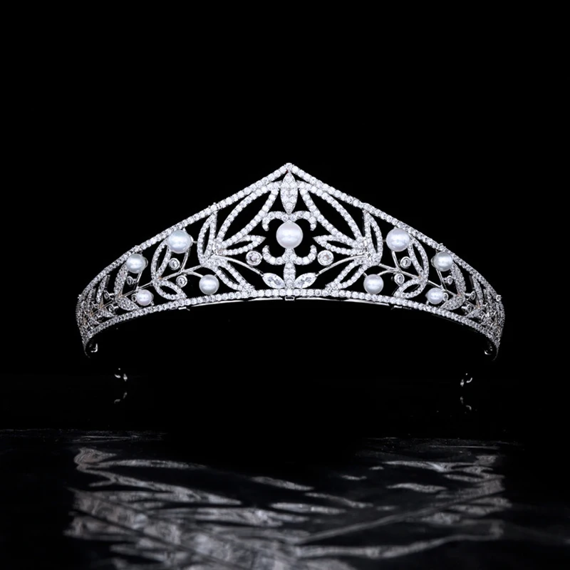 Himstory New Triangle Hair Tiara and Crown For Women Bridal Accessories Wedding Crowns  Princess Pageant Party Headwear Gift