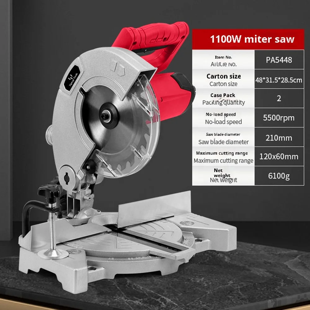 Professional 230V Miter Saws Precision Woodworking Cutting 2000W Double Bevel 8Inch 10Inch Corded Electric Compound Miter Saw